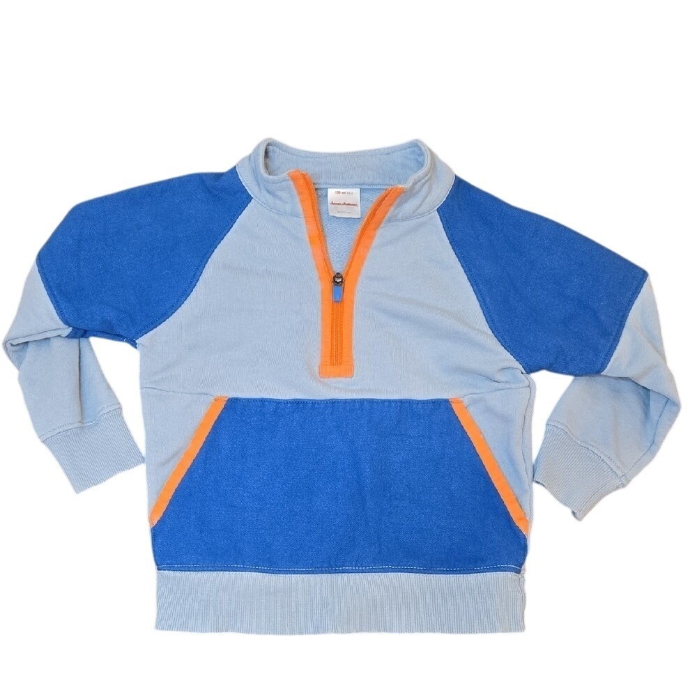 Hanna Andersoon Boy's Colorblock 1/2 Zip Pullover Sweatshirt 100% Cotton‎ Size 4